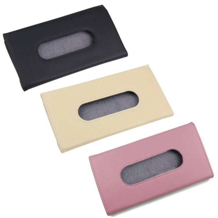 Car Hanging Type Tissue Box Sun Visor Seat Back Sunroof Storage Box(Black Without Tissue) by buy2fix