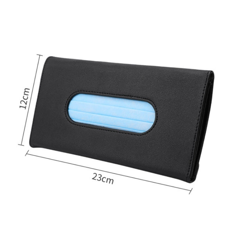 Car Hanging Type Tissue Box Sun Visor Seat Back Sunroof Storage Box(Black With Tissue) by buy2fix