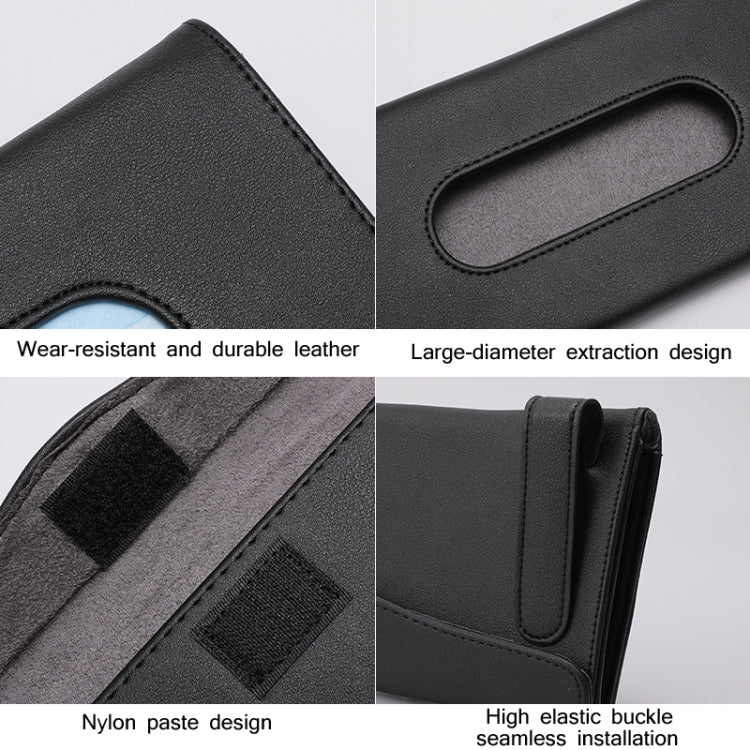 Car Hanging Type Tissue Box Sun Visor Seat Back Sunroof Storage Box(Black With Tissue) by buy2fix