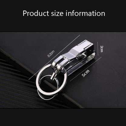 JOBON ZB-8782 Car Keychain Men Metal Anti-Lost Double Ring Detachable Keychain(Brown Chrome) - Key Rings by JOBON | Online Shopping UK | buy2fix