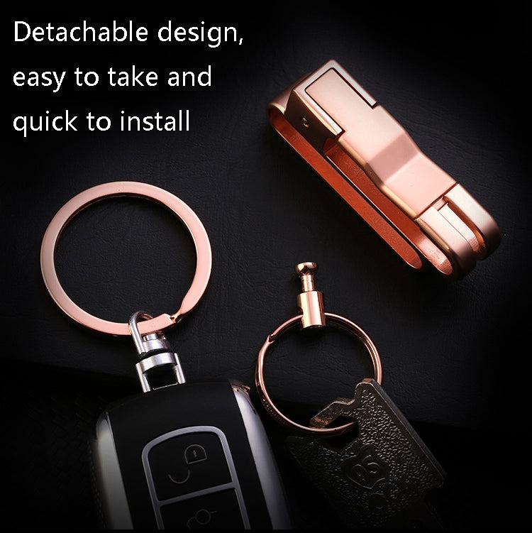 JOBON ZB-8782 Car Keychain Men Metal Anti-Lost Double Ring Detachable Keychain(Brown Chrome) - Key Rings by JOBON | Online Shopping UK | buy2fix