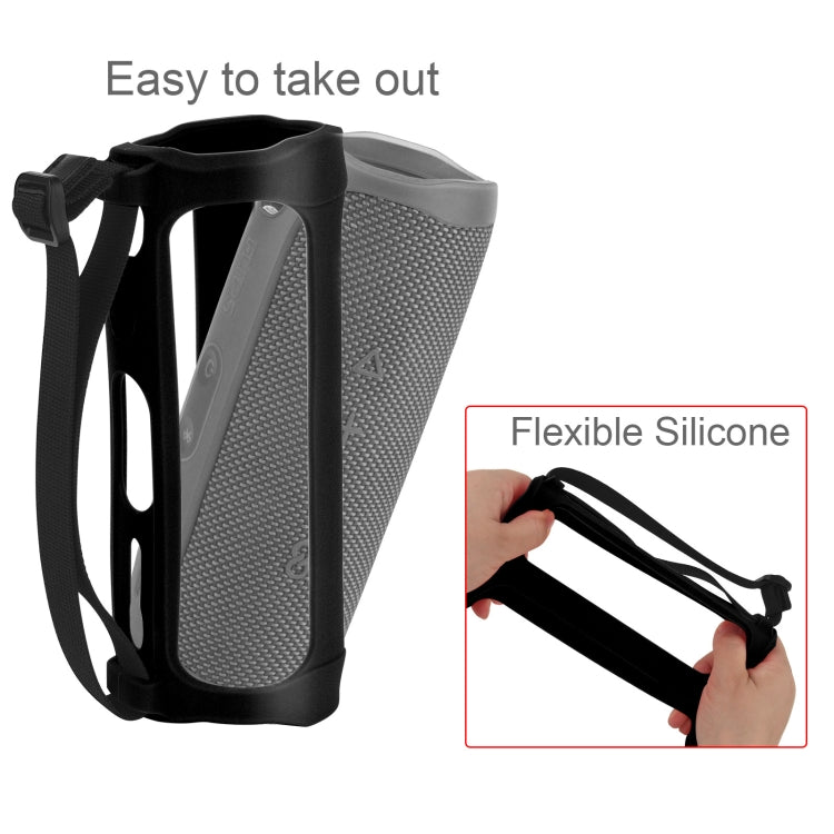 Suitable for JBL Flip5 Speaker Silicone Protective Sleeve Hollow Portable Soft Silicone Sleeve(Black) - Protective Case by buy2fix | Online Shopping UK | buy2fix