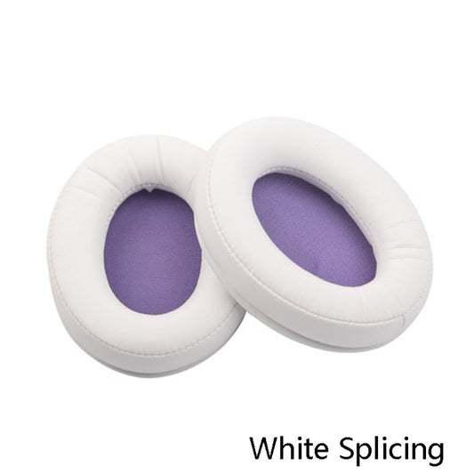 2 PCS Headset Sponge Cover Ear Pad Leather Case For Kingston Cloud Silver II, Colour: White Splicing by buy2fix