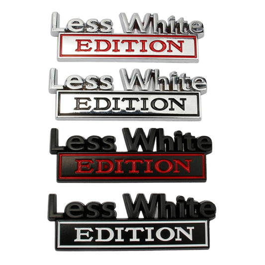 2 PCS Car Metal Leaf Board Label Less White Edition Modified Body Labeling(Silver Black) by buy2fix