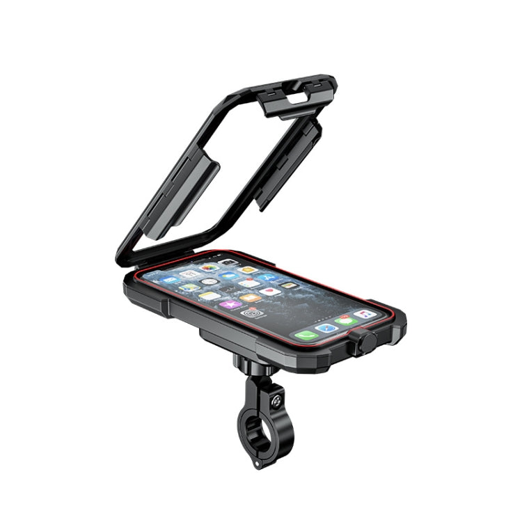 Kewig Bicycle Motorcycle Waterproof Box Mobile Phone Bracket Riding Touch Mobile Phone Fixed Seat(M18L-B1 Large Handlebar Installation) - Holder by buy2fix | Online Shopping UK | buy2fix