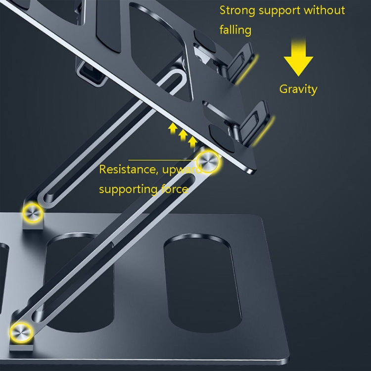 Oatsbasf Z08 Metal Notebook Support Adjustable Desktop Increase Notebook Stand(Gray) - Computer & Networking by Oatsbasf | Online Shopping UK | buy2fix