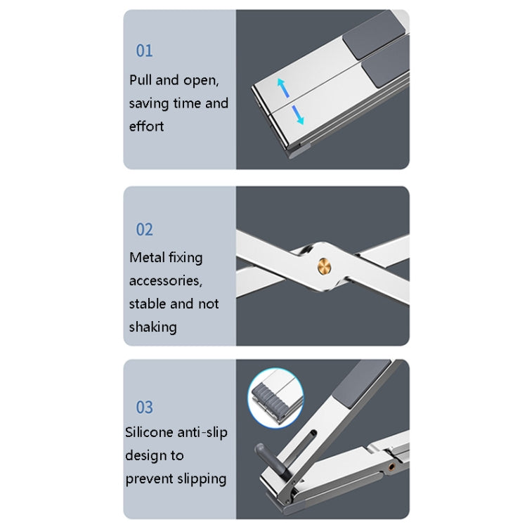 Oatsbasf Z02 Laptop Increasing Cooling Bracket Aluminum Alloy Desktop Adjustable Bracket(Gray) - Computer & Networking by Oatsbasf | Online Shopping UK | buy2fix