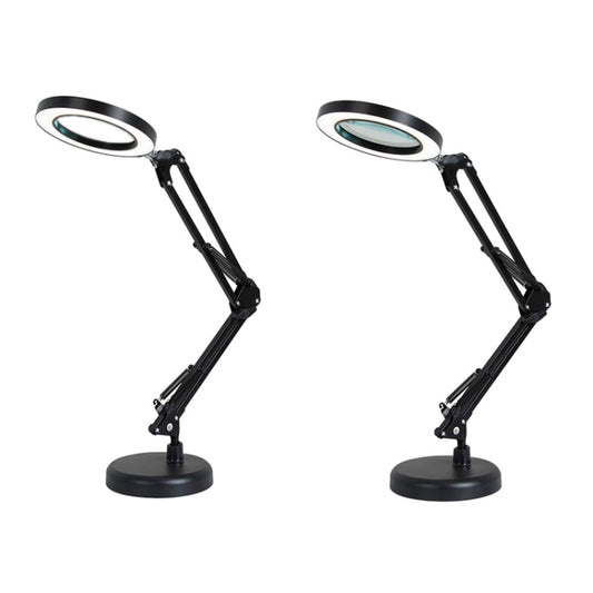 8X Magnifying Glass Lamp Beauty Nail Tattoo Repair Office Reading Lamp, Colour: With Magnifying Glass (Black) by buy2fix