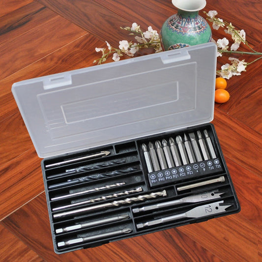 21 PCS / Set Multi-Function Drill High-Speed Steel Twist Drill Group Tool by buy2fix