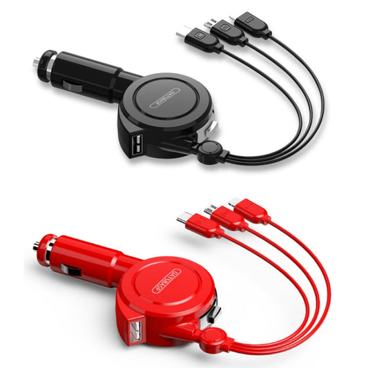 Oatsbasf 3 in 1 Multifunctional Car Charger Data Cable, Colour: 1M（Red） by Oatsbasf