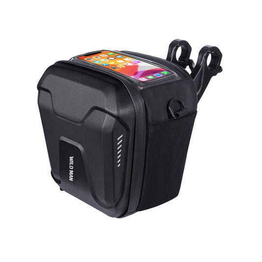 3L WILD MAN GS9 Mountain Bike Handle Bag Hanging Bag Riding Head Bag Touch Screen EVA Hard Shell Bag(Black) by WILD MAN