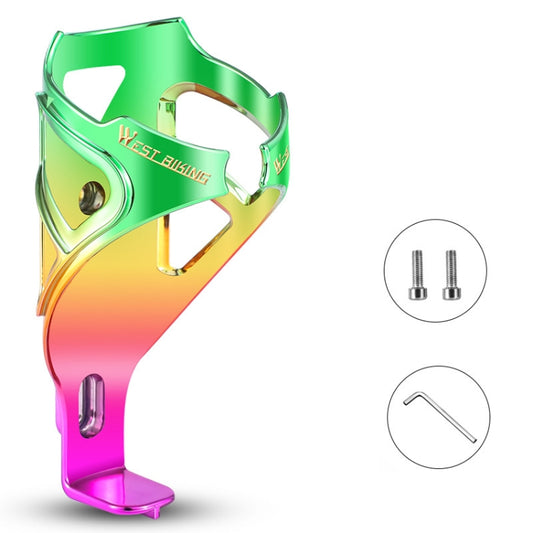 WEST BIKING YP0704033 Bicycle Gradient Water Bottle Holder PC Colorful Cup Bracket(Purple Golden Green Gradient) by WEST BIKING