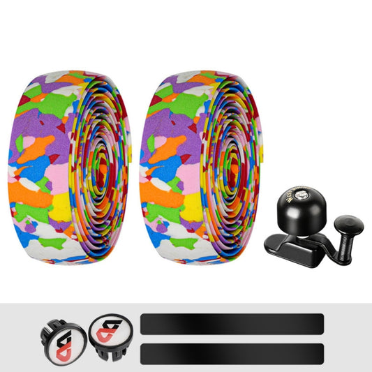 WEST BIKING YP1602782 Bicycle Bells With Supernouncing EVA Back Rubber Band Bell Combination Set(Colored Tape + Black Bell) by WEST BIKING