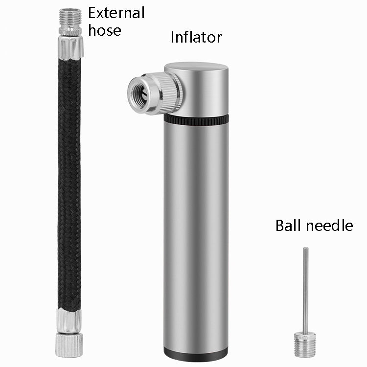 Bicycle Small Aluminum Alloy Pump Portable Mini Basketball Feeding Tube(Silver) - Bicycle Locks & Bicycle Pumps by buy2fix | Online Shopping UK | buy2fix