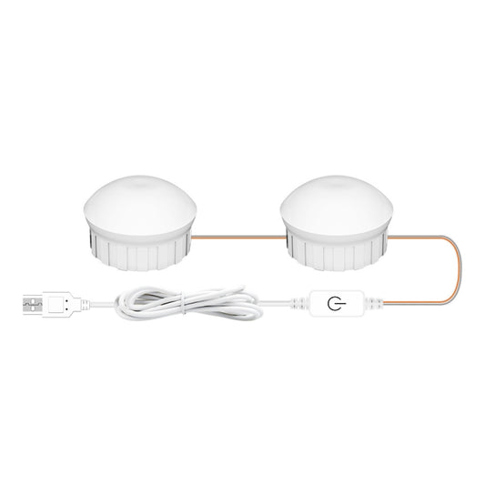 2 LEDs Mirror Front Light Dimmable Makeup Mirror USB Touch Control Light(White Light) by buy2fix