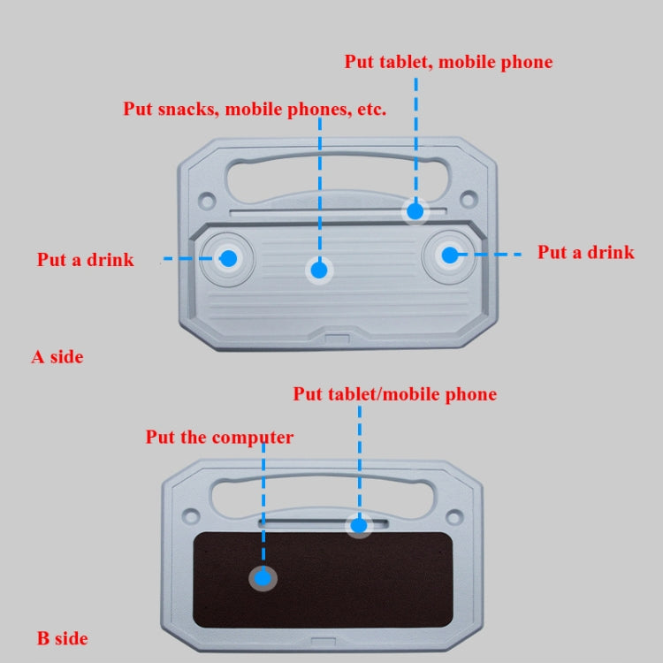 Car Multi-Purpose Steering Wheel Card Table Car Computer Bracket Chair Back Bracket Small Table Shelf Rack(Upgrade Gray) - Car Drink Holders by null | Online Shopping UK | buy2fix