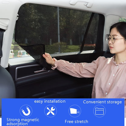 4 PCS Net Yarn Magnetic Suction Type Car Sunshade Curtain, Size: Front Row Arc by buy2fix
