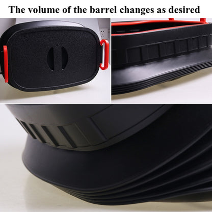 18L Folding Trash Can Telescopic Storage Box Storage Bucket Folding Water Bucket(English Black With Lid) by buy2fix