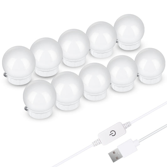 LED Mirror Front Lamp USB Adjustable Brightness Makeup Fill Light Bulbs, Power source: 10 LEDs by buy2fix