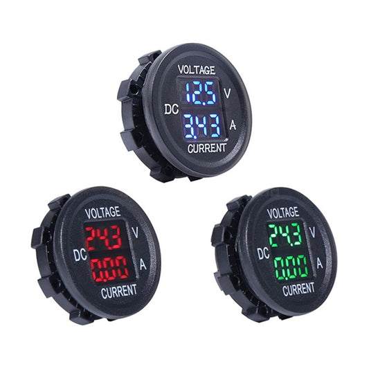 2 In 1 Modified Car Double Digital Voltage Current Table Measuring Instrument(Red Light) by buy2fix