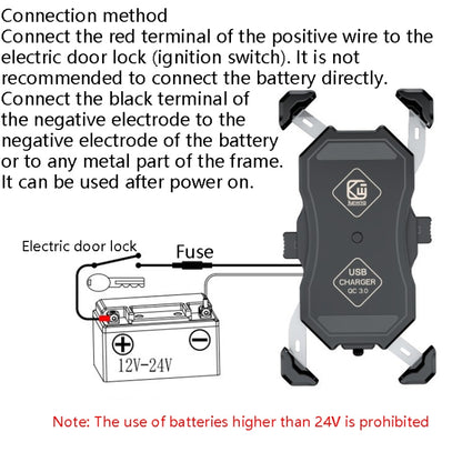 Kewig Motorcycle Outdoor Riding Four-Claw Fixed Mobile Phone Bracket QC3.0 Fast Charging Waterproof Holder(M11-B) - Holder by buy2fix | Online Shopping UK | buy2fix