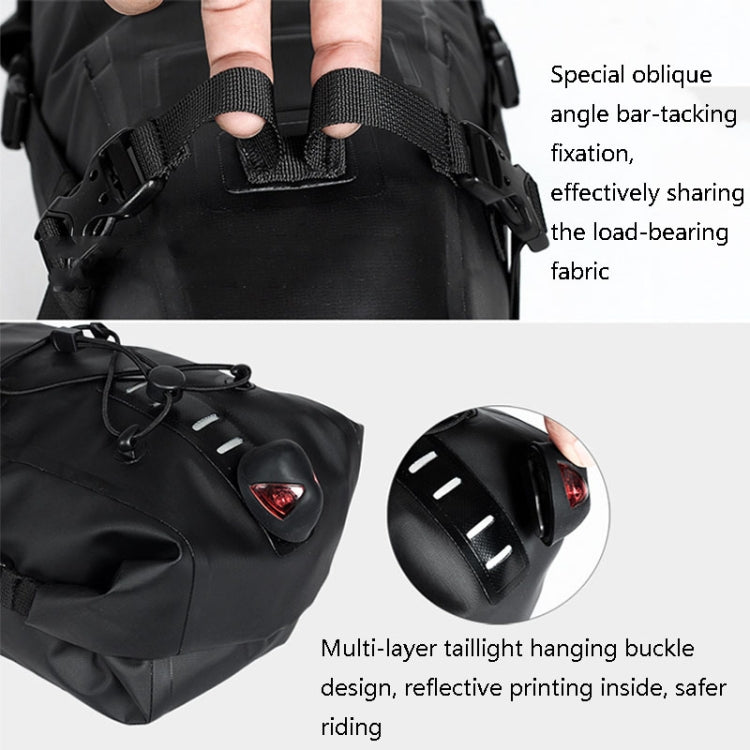 Rhinowalk RK19511 Full Waterproof Bicycle Saddle Tail Bag Big Capacity Road Bike Bag, Colour: RK19511 Black 10L - Bicycle Bags by Rhinowalk | Online Shopping UK | buy2fix