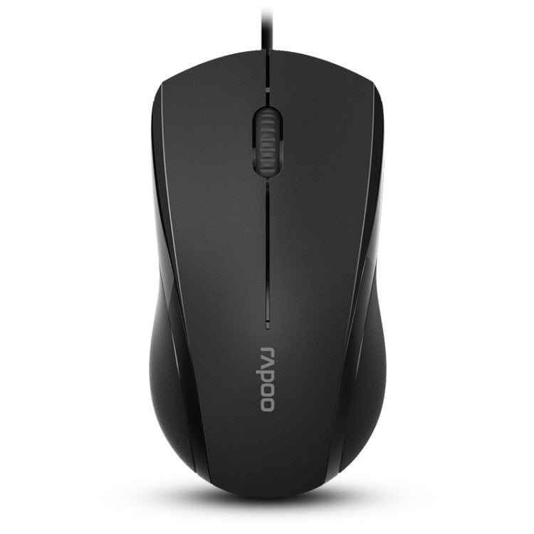 Rapoo N1600 1000 DPI 3 Keys Office Business Silent Wired Mouse, Cable Length: 1.5m(Black) by Rapoo