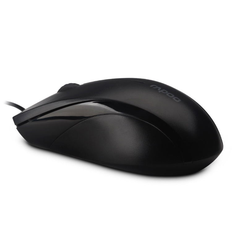 Rapoo N1600 1000 DPI 3 Keys Office Business Silent Wired Mouse, Cable Length: 1.5m(Black) by Rapoo