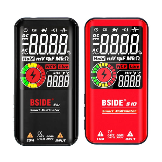 BSIDE Digital Multimeter 9999 Counts LCD Color Display DC AC Voltage Capacitance Diode Meter, Specification: S11 Recharge Version (Black) by BSIDE