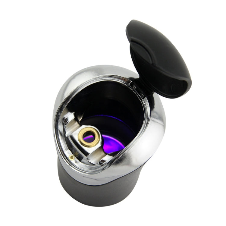 N10 Mini Car Loaded Ashtray With Lamp And Cover Car Supplies(Silver) by buy2fix