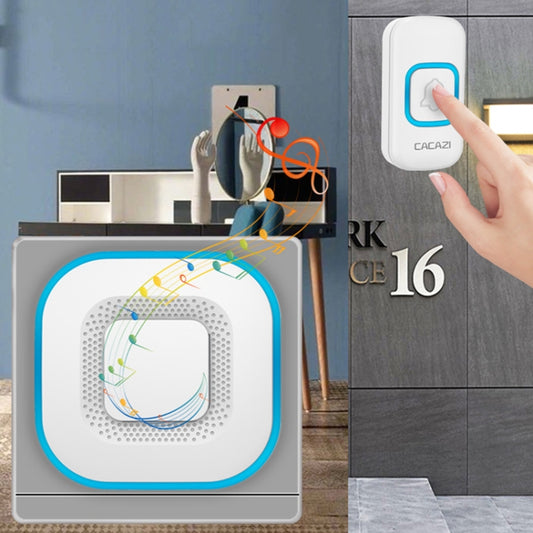 CACAZI V028F 1 For 3 Wireless Music Doorbell without Battery, Plug:US Plug(White) by CACAZI