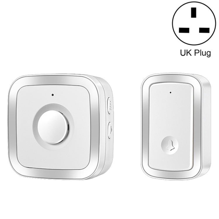 CACAZI A58 1 For 1 Smart Wireless Doorbell without Battery, Plug:UK Plug(Silver) - Security by CACAZI | Online Shopping UK | buy2fix