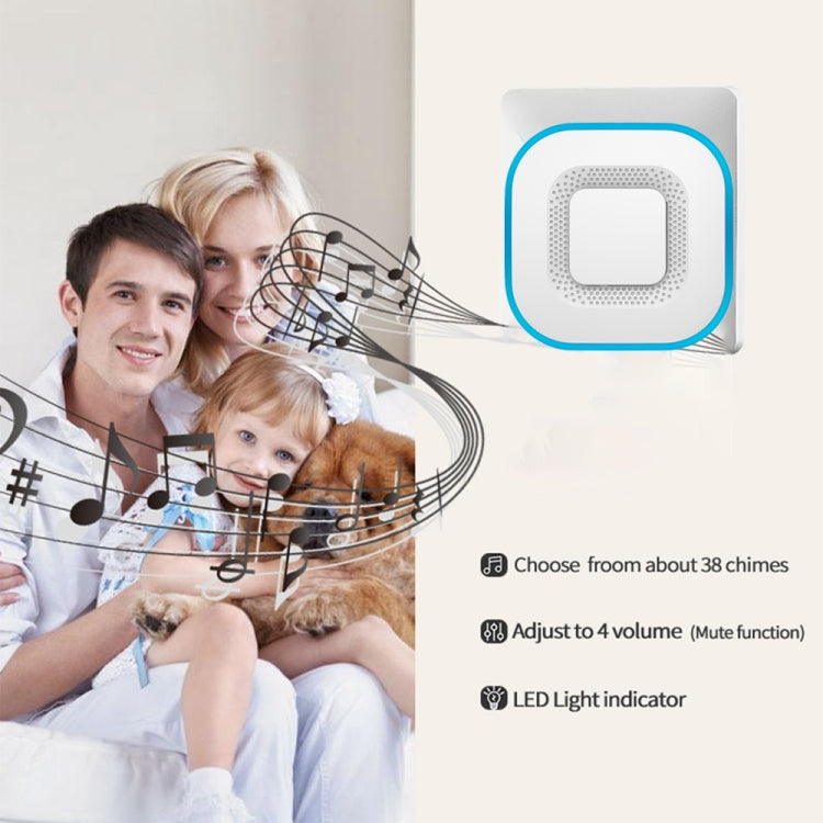 CACAZI V028F Wireless Music Doorbell without Battery, Plug:EU Plug(White) - Security by CACAZI | Online Shopping UK | buy2fix