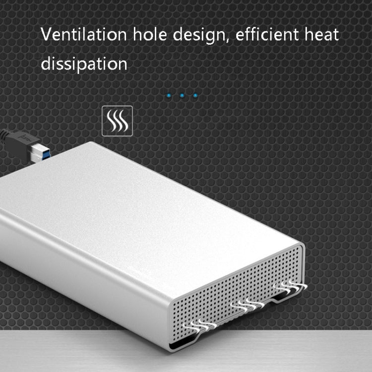 Blueendless U35Q 3.5 Inch Full Metal Mobile Hard Disk Box Type-C/Usb3.0 SATA Serial Desktop PC External Hard Disk Box US Plug (TYPE-C) by Blueendless