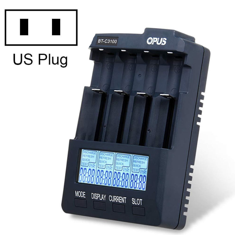 OPUS BT-C3100 Smart Smart Digital Intelligent 4-Slot Battery Charger(US Plug) - Consumer Electronics by OPUS | Online Shopping UK | buy2fix