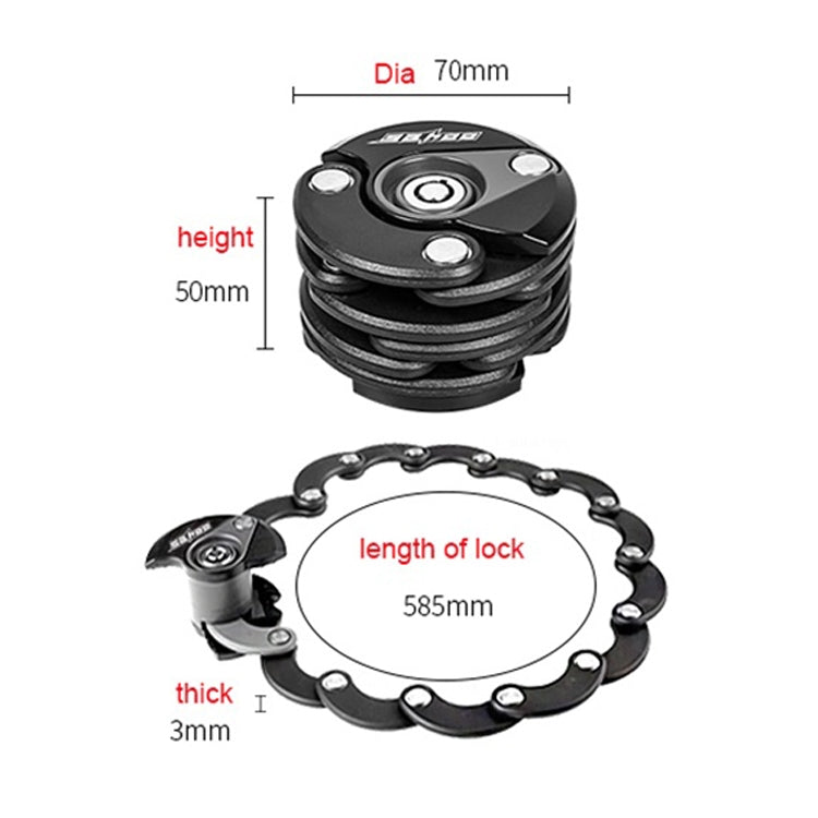 SAHOO Bicycle Anti-Theft Lock Mountain Bike Fixed Folding Lock Chain Lock Creative Hamburger Lock(Black) - Bicycle Locks & Bicycle Pumps by SAHOO | Online Shopping UK | buy2fix