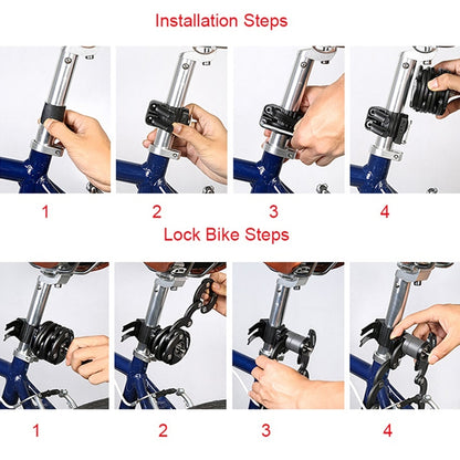 SAHOO Bicycle Anti-Theft Lock Mountain Bike Fixed Folding Lock Chain Lock Creative Hamburger Lock(Black) - Bicycle Locks & Bicycle Pumps by SAHOO | Online Shopping UK | buy2fix