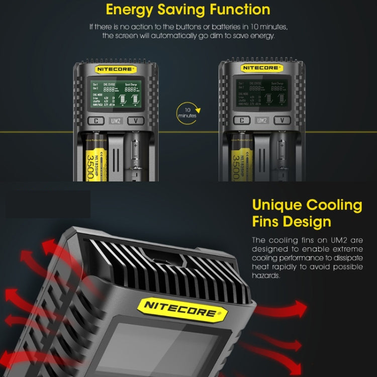 NITECORE Fast Lithium Battery Charger, US Plug, Model: UMS2 - Charger & Converter by NITECORE | Online Shopping UK | buy2fix