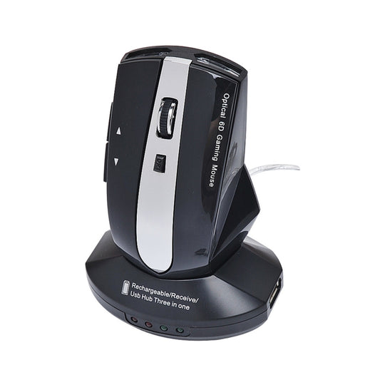 M-011G 2.4GHz 6 Keys Wireless Charging Mouse Office Game Mouse(Black) - Wireless Mice by buy2fix | Online Shopping UK | buy2fix