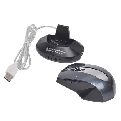 M-011G 2.4GHz 6 Keys Wireless Charging Mouse Office Game Mouse(Black) - Wireless Mice by buy2fix | Online Shopping UK | buy2fix