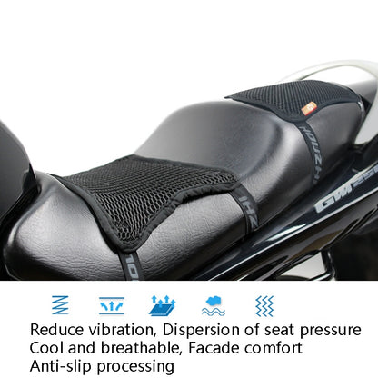 HOUZHI MTZT1010 Motorcycle Sun Insulation Cushion 3D Grid Breathable Sweating Cool Seat Cover, Style: Double Layer S by buy2fix
