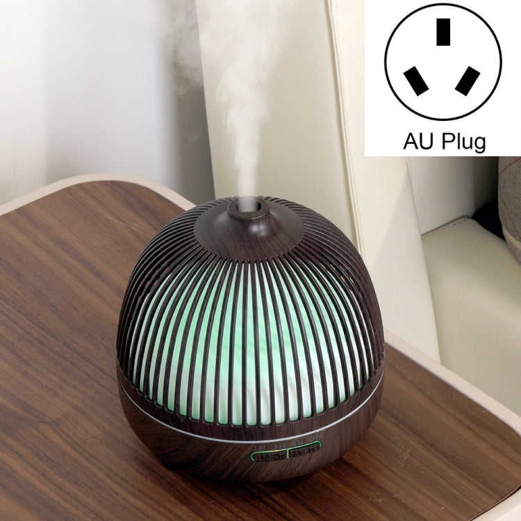 Bird Cage Wood Graphic Aromatherapy Machine Ultrasonic Smart Home Colorful Night Light Hollow Humidifier, Product specifications: AU Plug(Deep Wood Pattern) - Home & Garden by buy2fix | Online Shopping UK | buy2fix