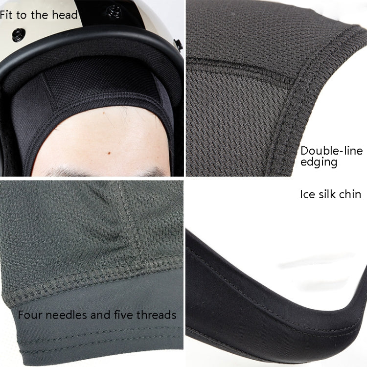 MTTT1040 Motorcycle Helmet Interior Cap Breathable Quick Dry Sunscreen Sweat-Absorbent Sports Head Cover, Size: L(Black) by buy2fix