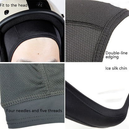 MTTT1040 Motorcycle Helmet Interior Cap Breathable Quick Dry Sunscreen Sweat-Absorbent Sports Head Cover, Size: L(Black) by buy2fix