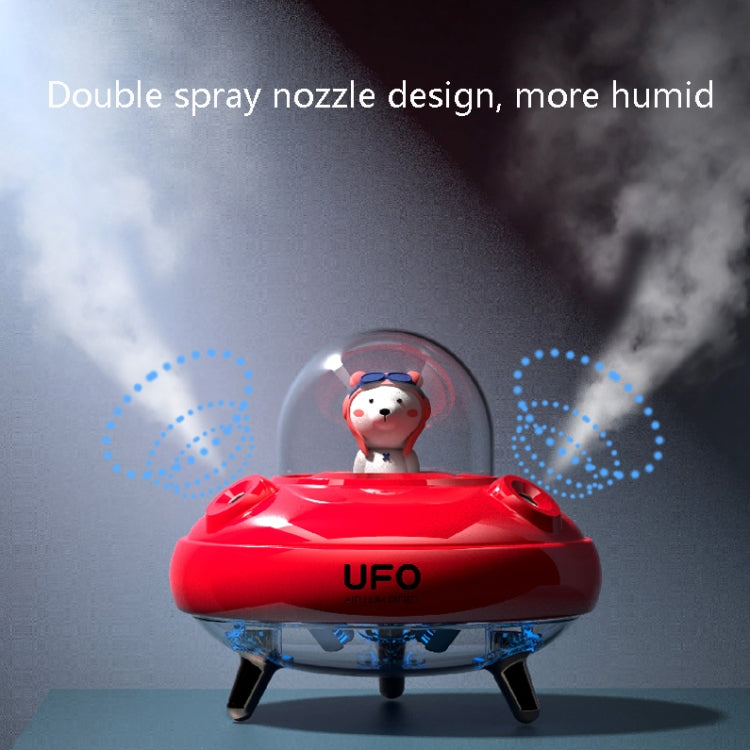 HO3 UFO Double Spraying Pet Humidifier Home Air Nebulizer Water Replenishing Instrument, Colour: Plug-in Model (Red) - Home & Garden by buy2fix | Online Shopping UK | buy2fix
