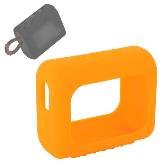 For JBL GO3 Bluetooth Speaker Silicone Cover Portable Protective Case with Carabiner(Orange) by buy2fix