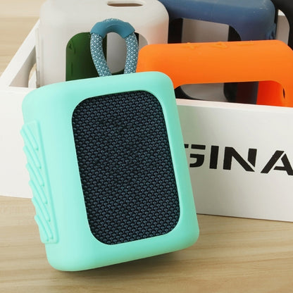 For JBL GO3 Bluetooth Speaker Silicone Cover Portable Protective Case with Carabiner(Mint Green) - Protective Case by buy2fix | Online Shopping UK | buy2fix