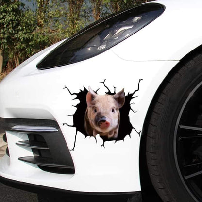 6 PCS Animal Wall Stickers Pig Hoisting Car Window Static Stickers(Pig 05) - In Car by buy2fix | Online Shopping UK | buy2fix