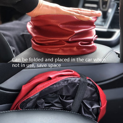 2 PCS Leather Foldable Car Trash Can Mini Chair Back Suspended Waterproof Trash Can(Gray) by buy2fix