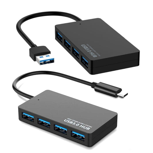 KYTC47 4 Ports USB Adapter Cable High Speed USB Docking Station Multi-Interface HUB Converter, Colour: Black Type-C by buy2fix